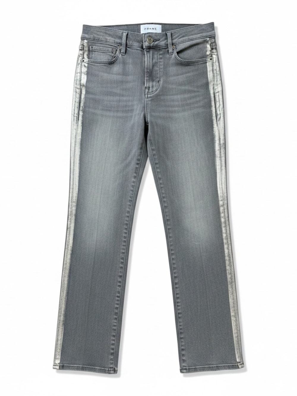 Frame Le High Slim-Straight Foil Tux Jeans High-Rise Grey Sz 26 | GUC